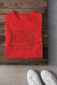 "Saved by Grace" Ladies Tee (RED)