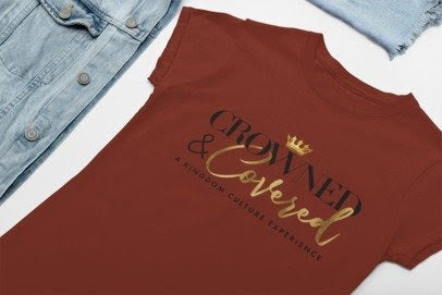 Crowned & Covered Signature Ladies Tee (CAYENNE)